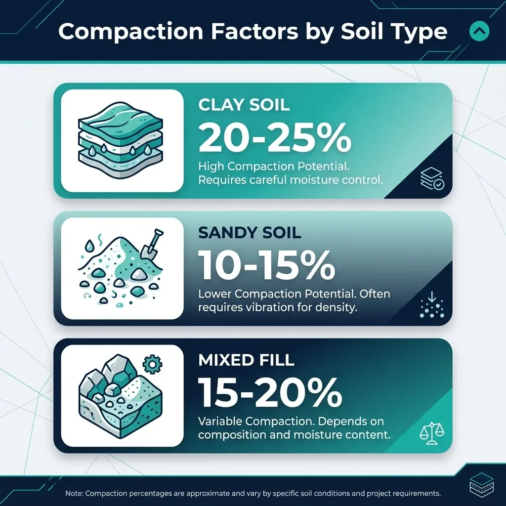 Compaction Factor Comparison by Soil Type