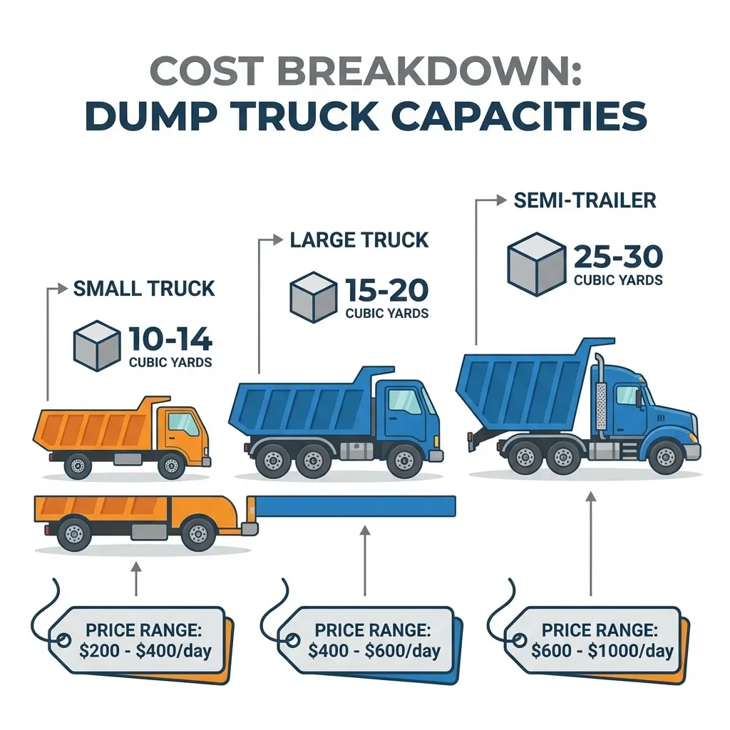 Dump truck sizes and capacities