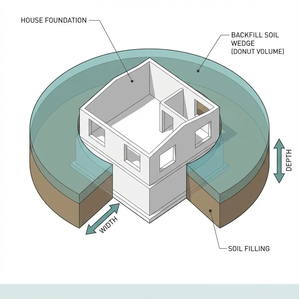 Diagram showing foundation backfill volume calculation