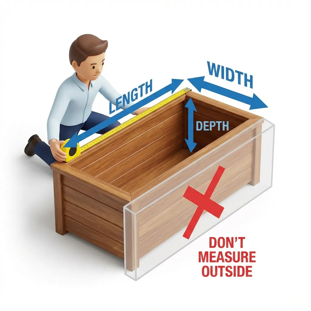 Measuring raised bed dimensions