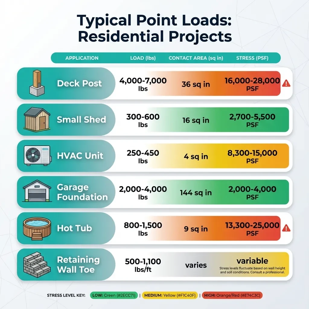 Common Residential Point Loads Reference