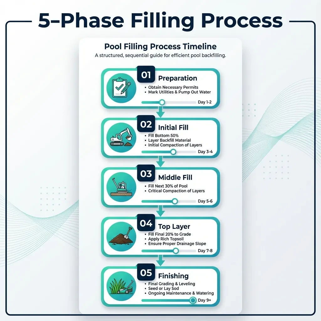 5-Phase Pool Filling Process